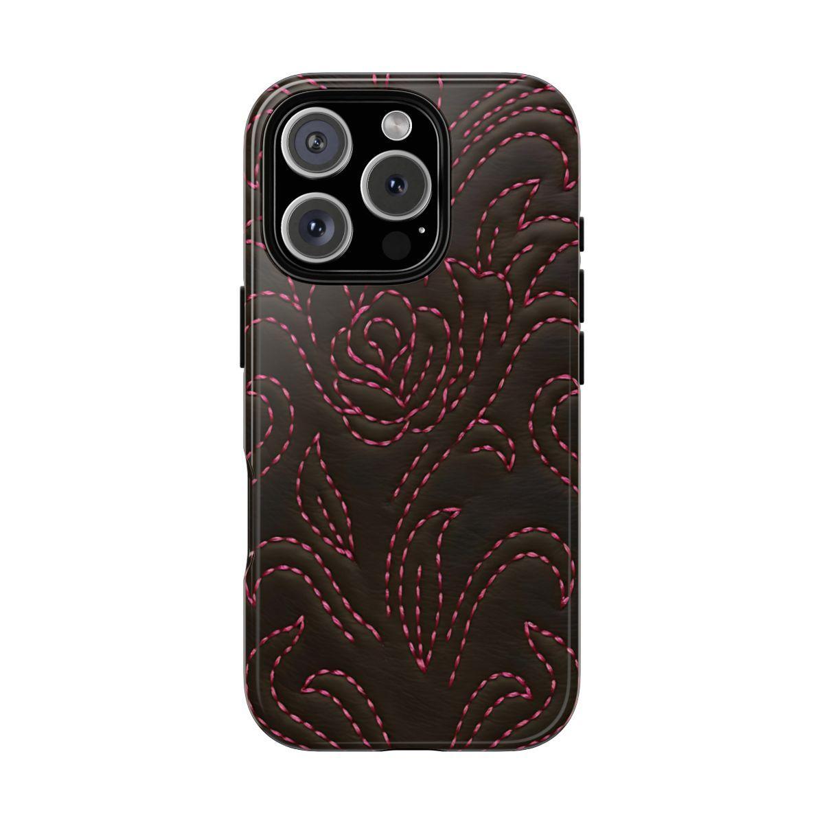 Pink on Black Stitch Tough Case