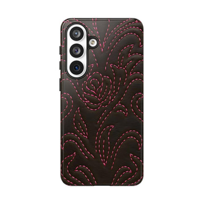 Pink on Black Stitch Tough Case