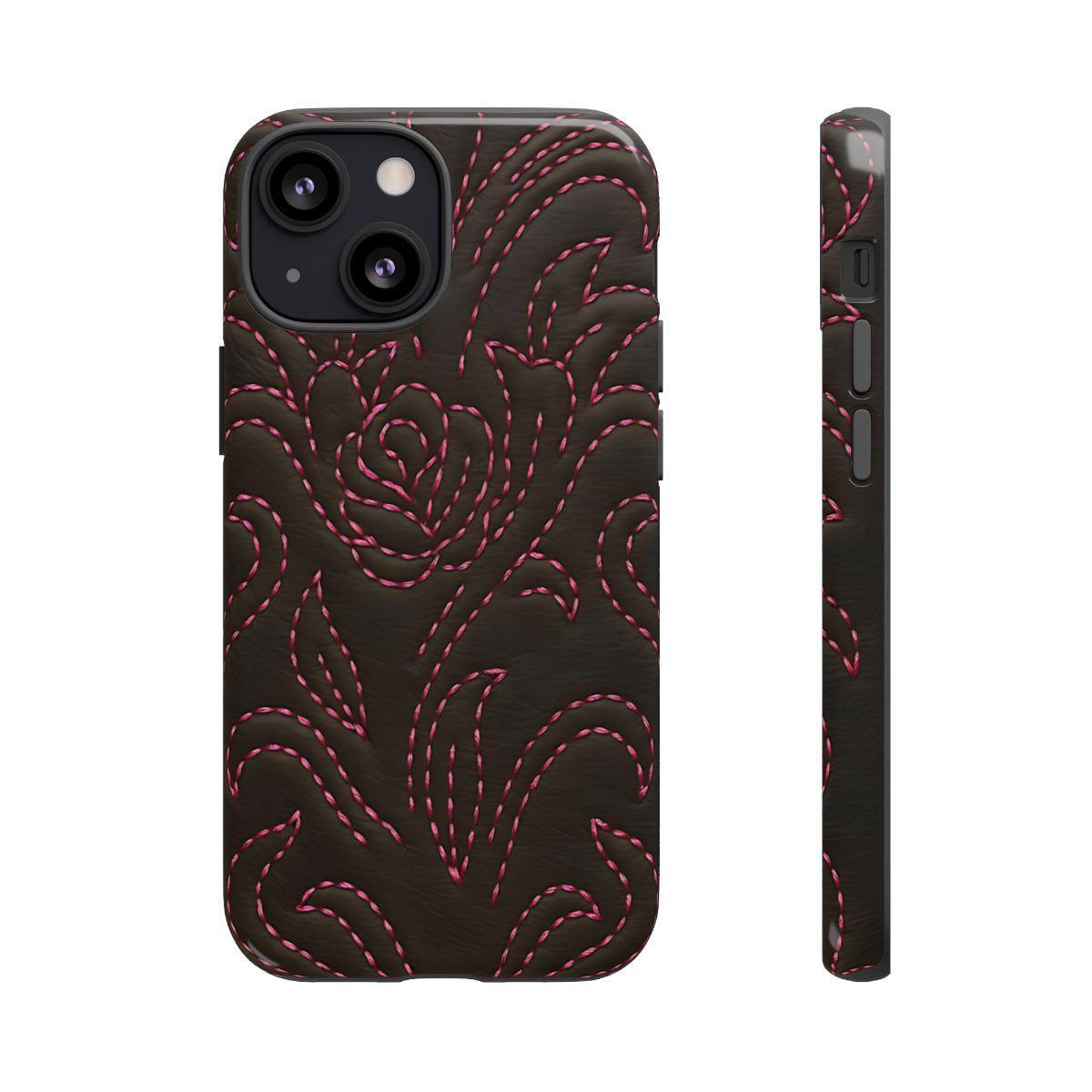 Pink on Black Stitch Tough Case