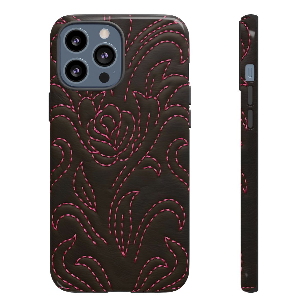 Pink on Black Stitch Tough Case