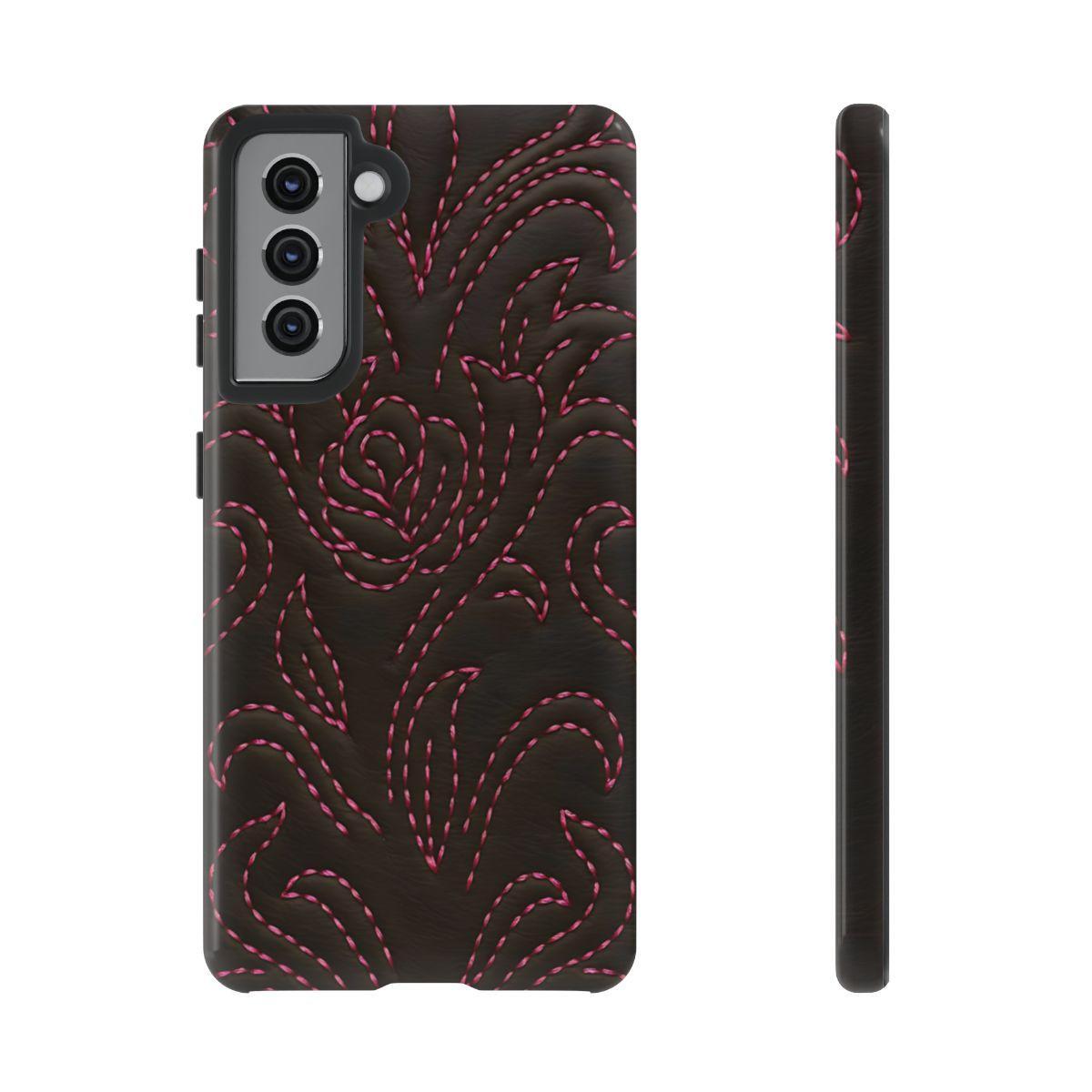 Pink on Black Stitch Tough Case