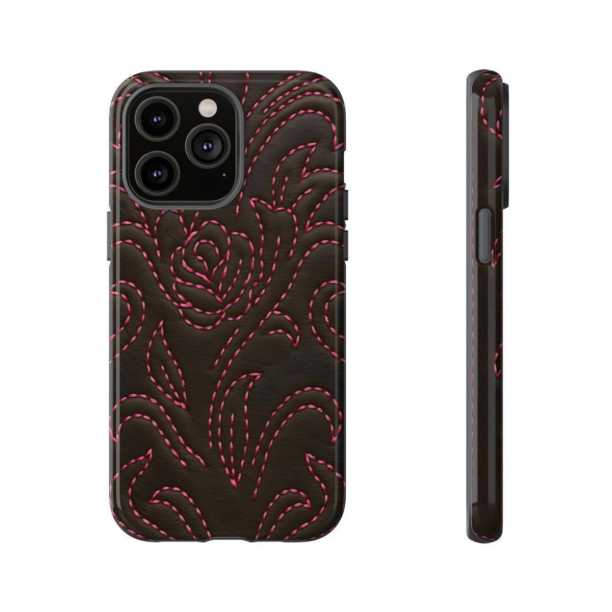 Pink on Black Stitch Tough Case