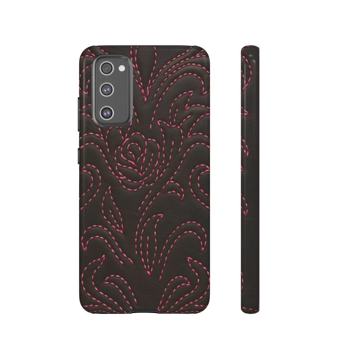Pink on Black Stitch Tough Case
