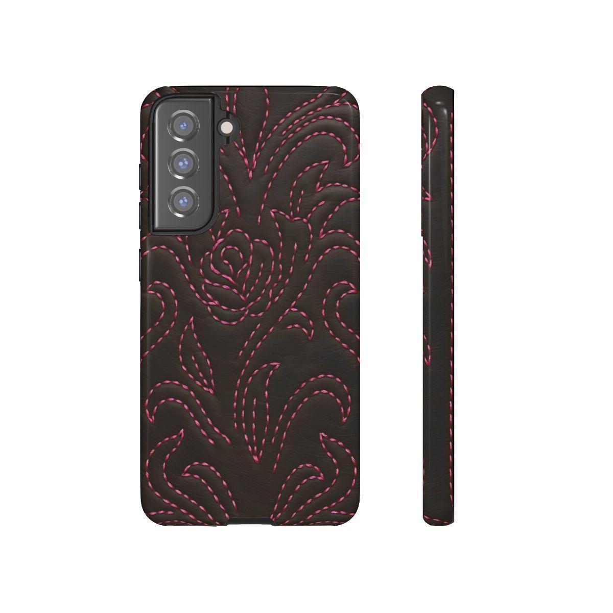 Pink on Black Stitch Tough Case