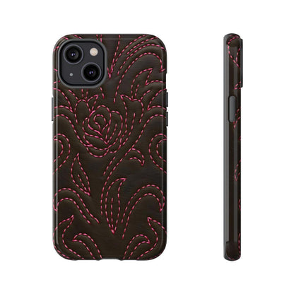 Pink on Black Stitch Tough Case