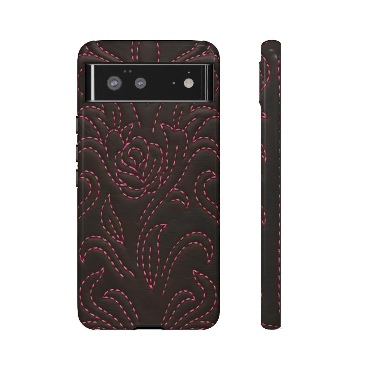 Pink on Black Stitch Tough Case