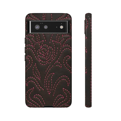 Pink on Black Stitch Tough Case
