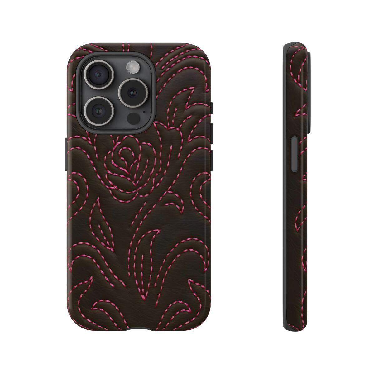 Pink on Black Stitch Tough Case