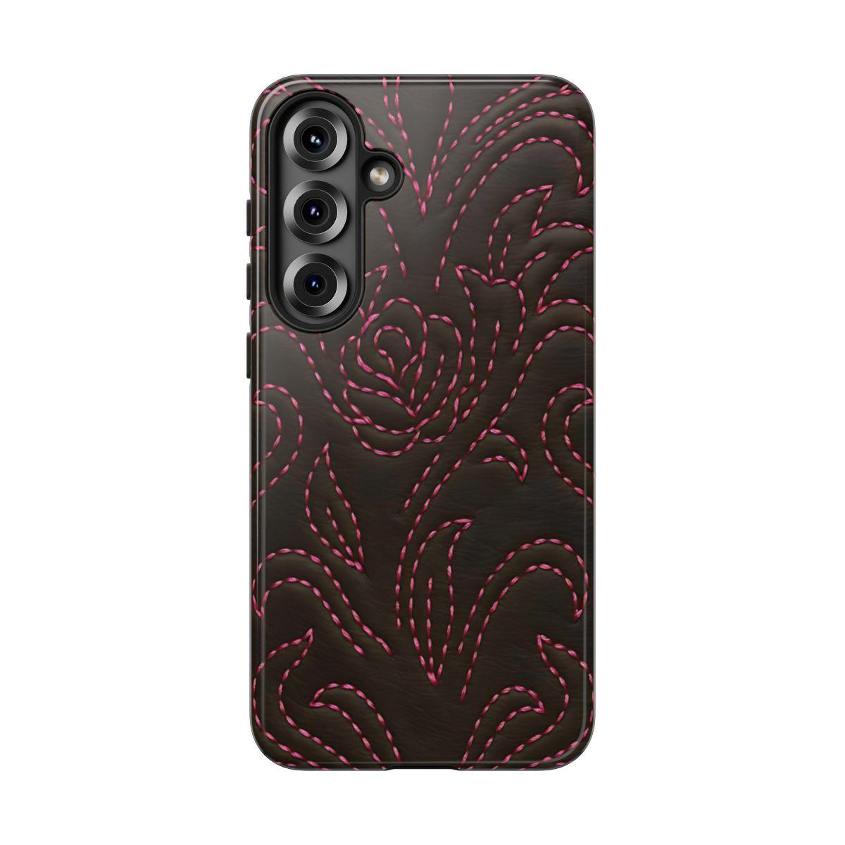 Pink on Black Stitch Tough Case