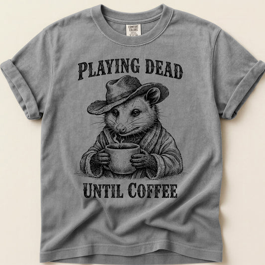 Playing Dead T Shirt on Grey