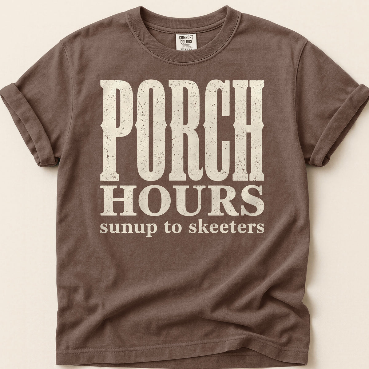Porch Hours Skeeters T-shirt on Espresso