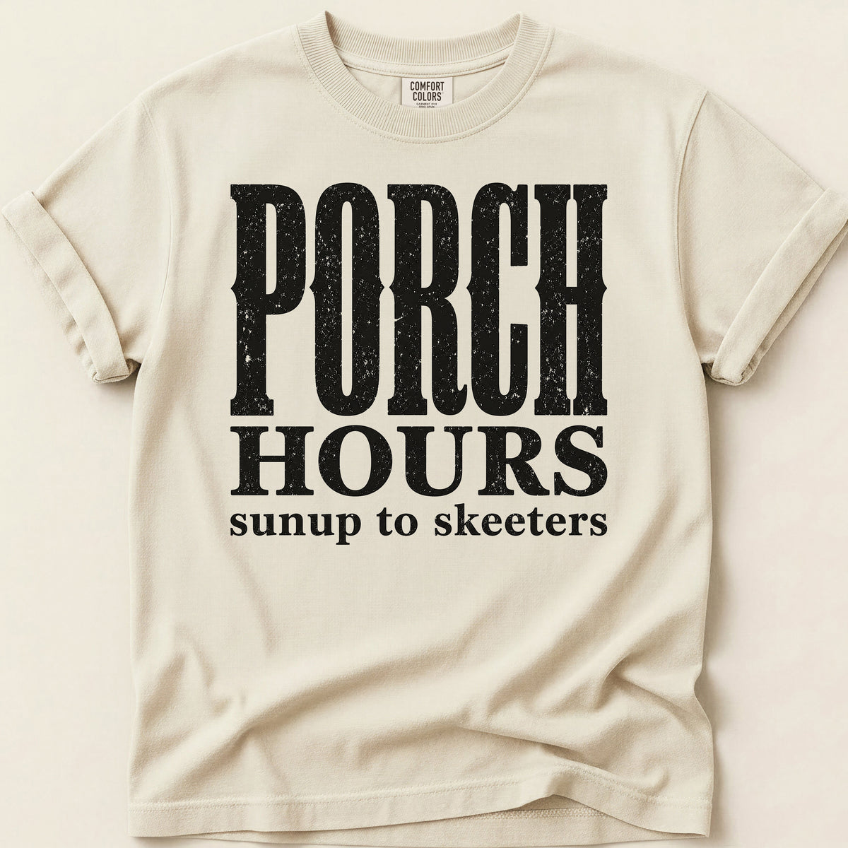 Porch Hours Skeeters T-shirt on Ivory