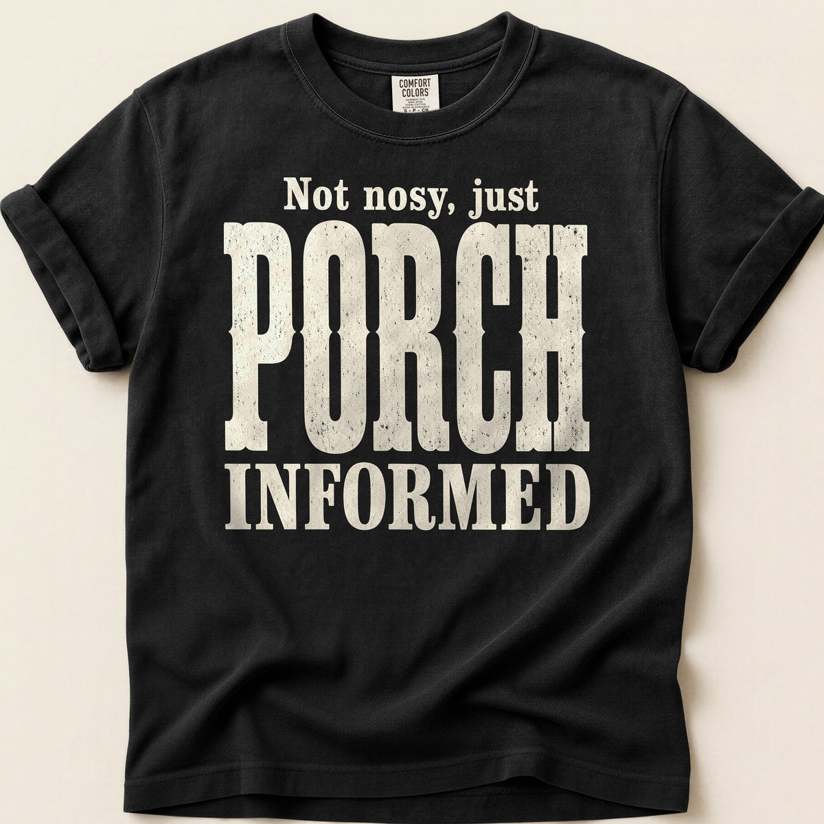 Porch Informed T-shirt on Black