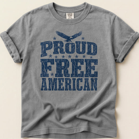 Proud Free T-shirt on Grey