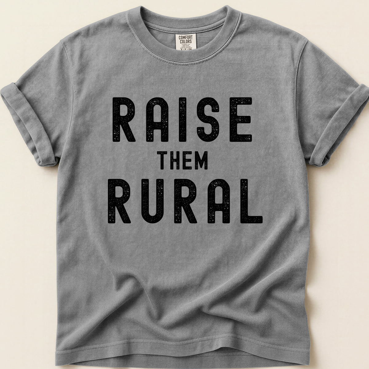 Raise Them Rural T-shirt on Grey