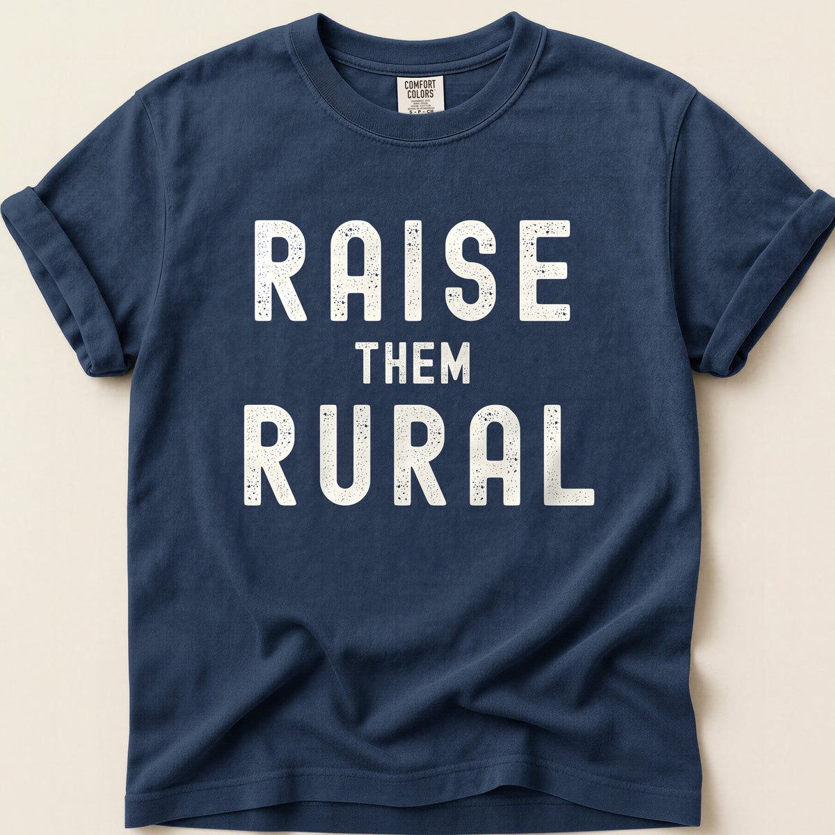 Raise Them Rural T-shirt on Navy