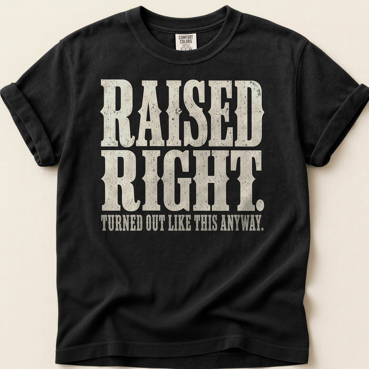 Raised Right T-shirt on Black