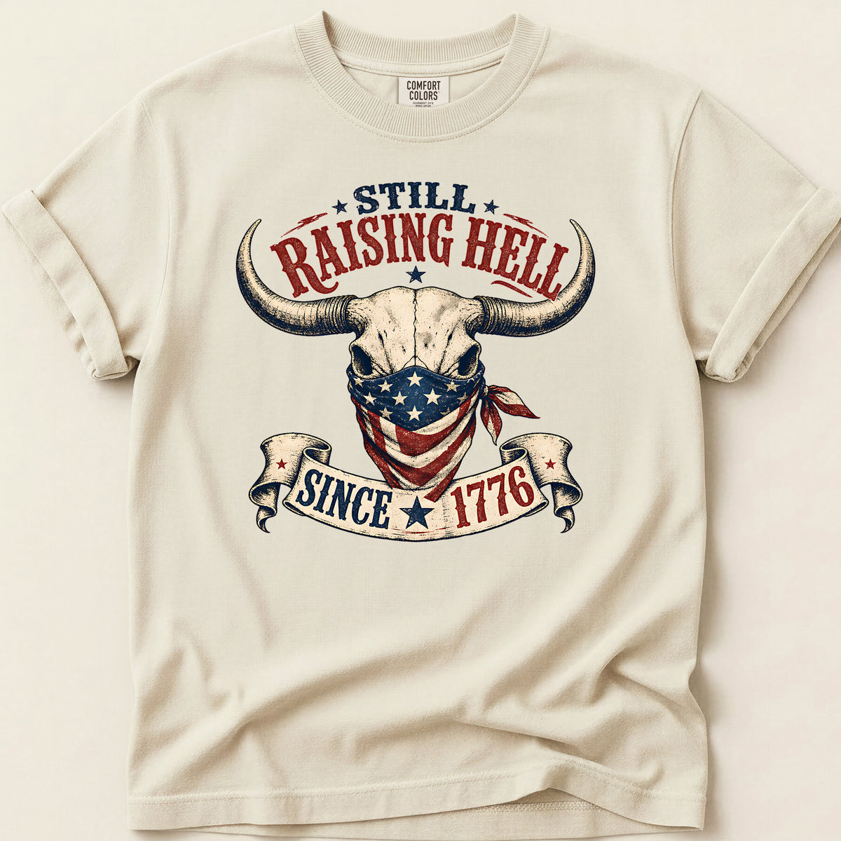 Raising Hell T-shirt on Ivory