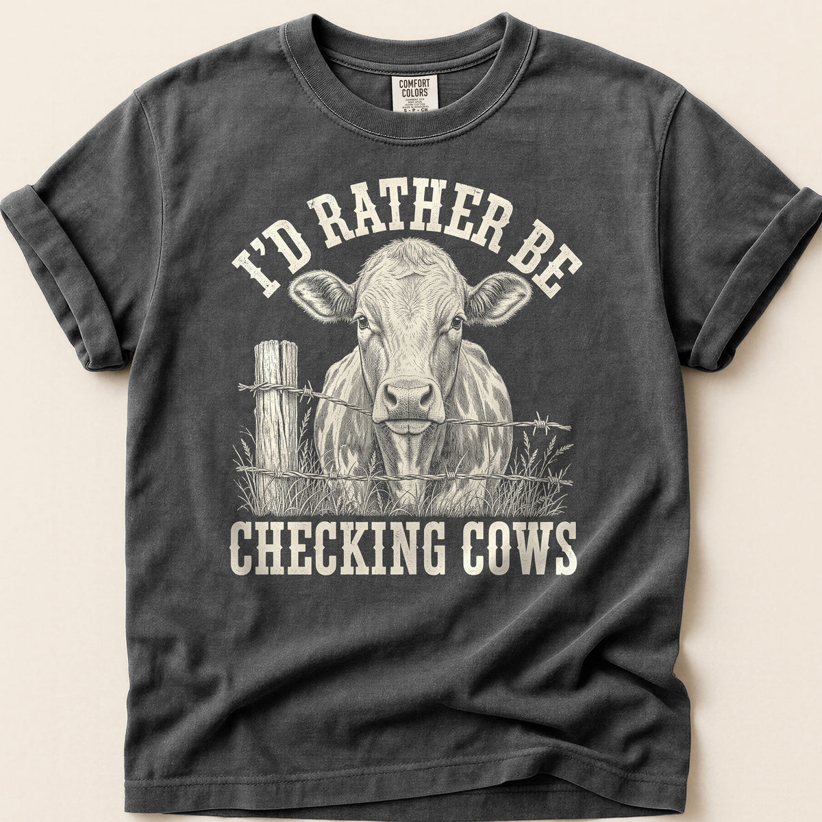 Rather Be Checking Cows T-shirt on Pepper
