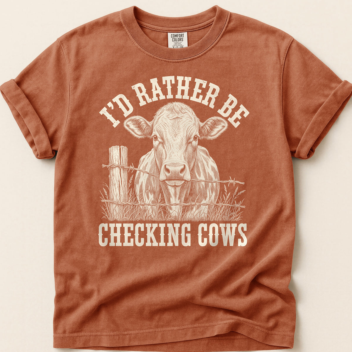 Rather Be Checking Cows T-shirt on Yam