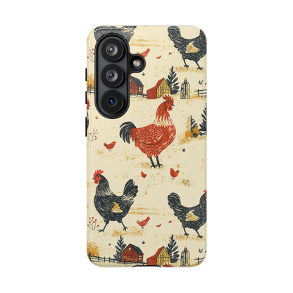 Red Black Chickens Tough Case