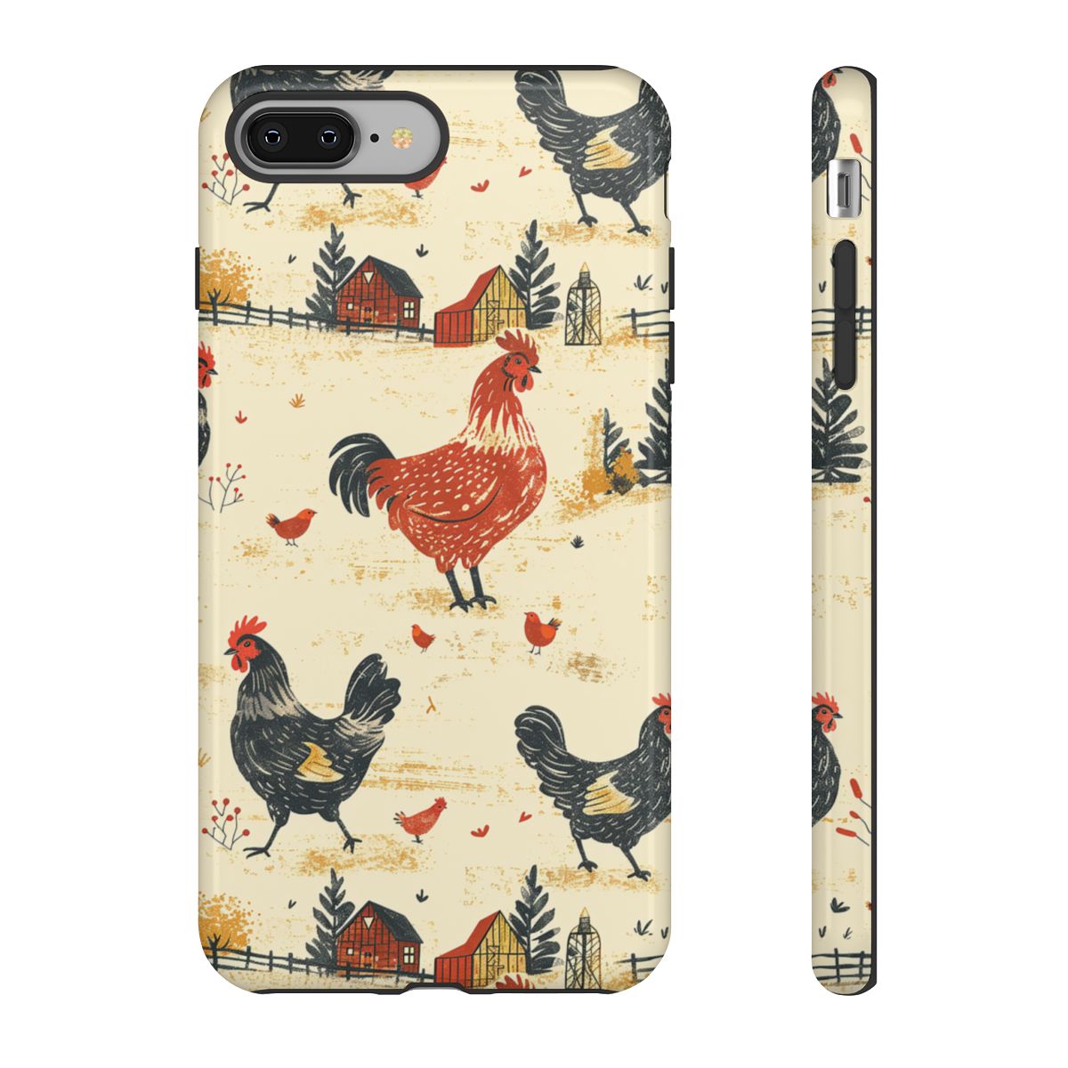 Red Black Chickens Tough Case
