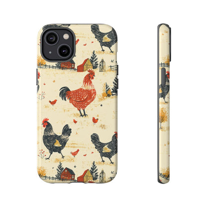Red Black Chickens Tough Case