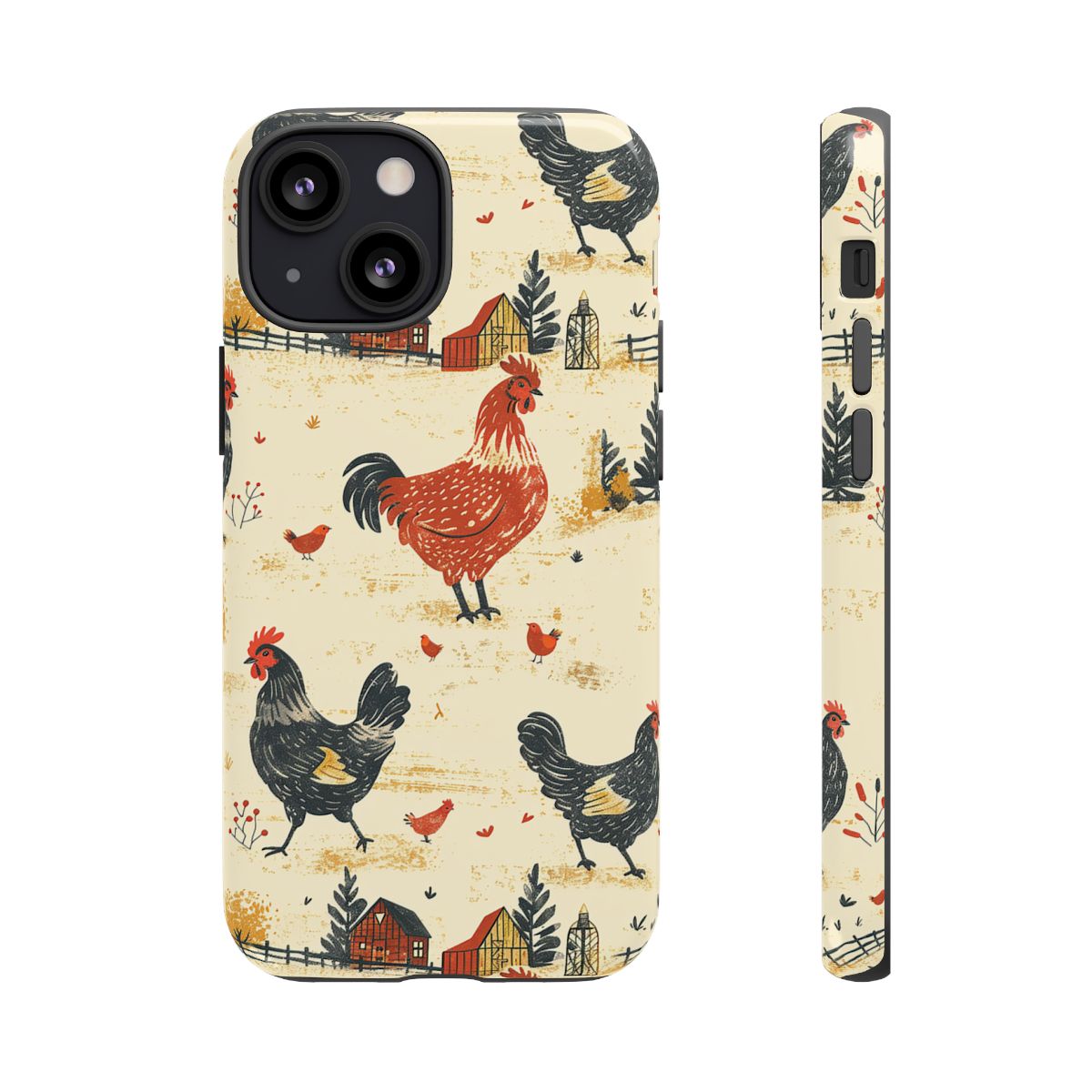 Red Black Chickens Tough Case