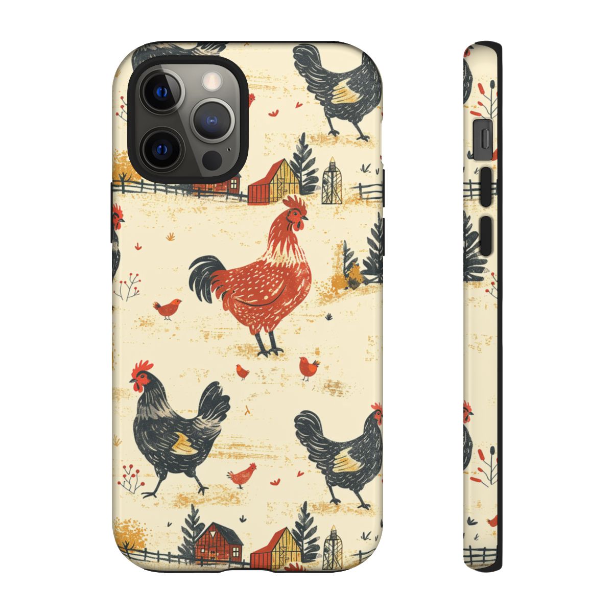 Red Black Chickens Tough Case