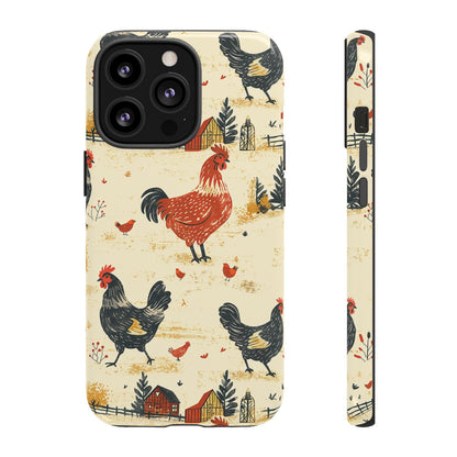 Red Black Chickens Tough Case