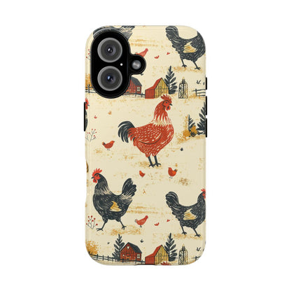 Red Black Chickens Tough Case