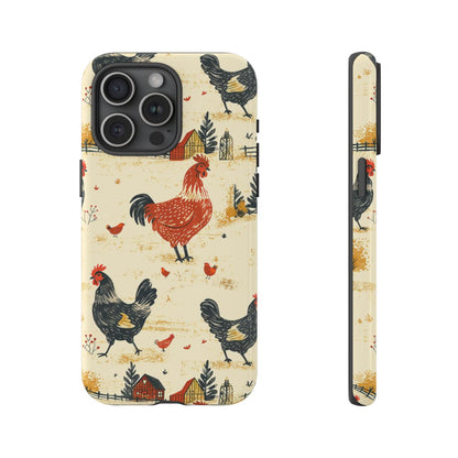 Red Black Chickens Tough Case
