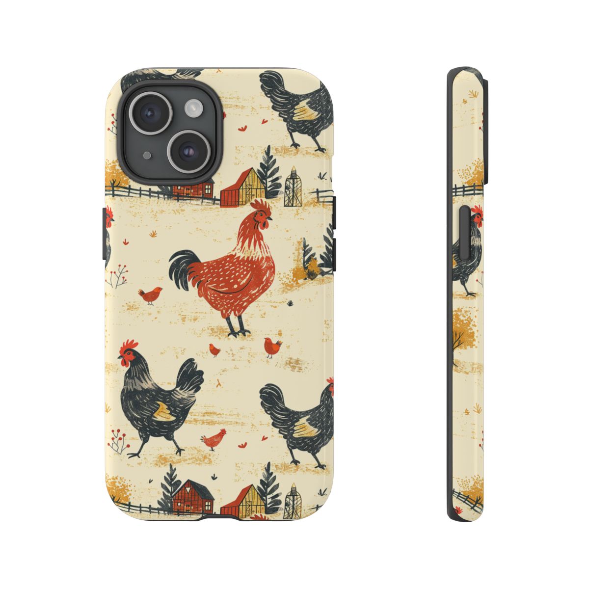 Red Black Chickens Tough Case