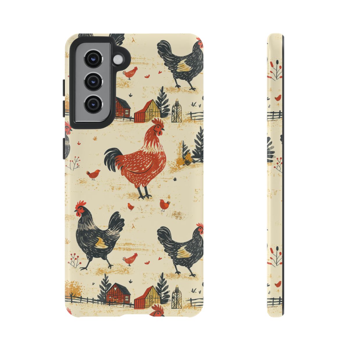 Red Black Chickens Tough Case