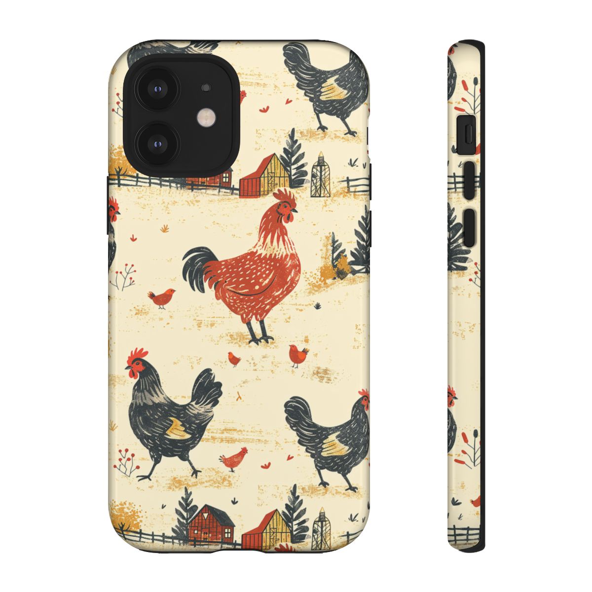 Red Black Chickens Tough Case