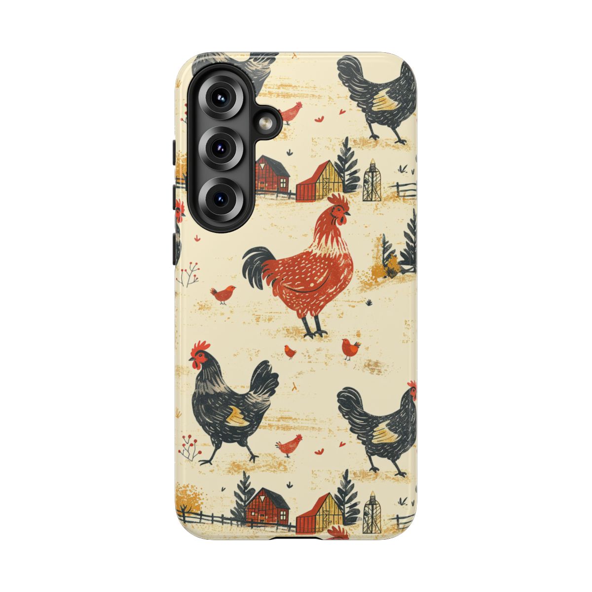 Red Black Chickens Tough Case
