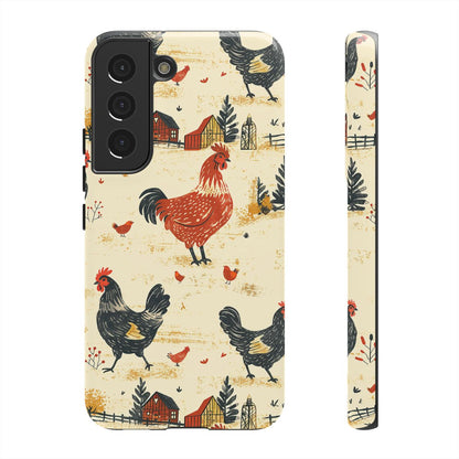 Red Black Chickens Tough Case