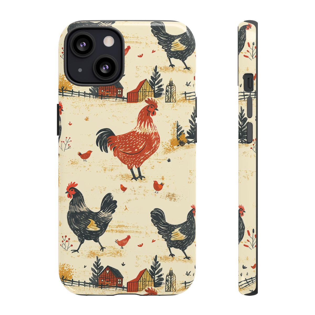 Red Black Chickens Tough Case