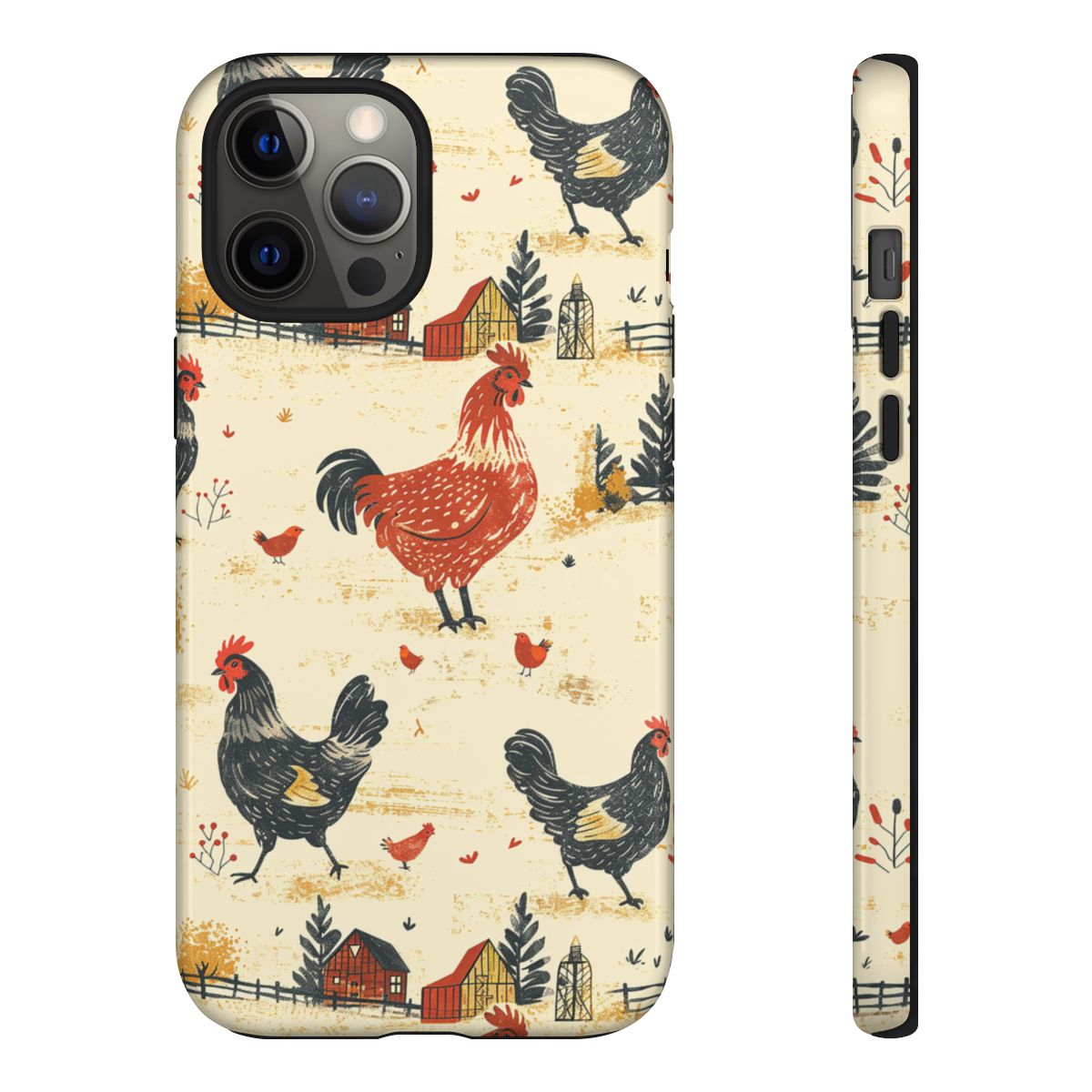 Red Black Chickens Tough Case