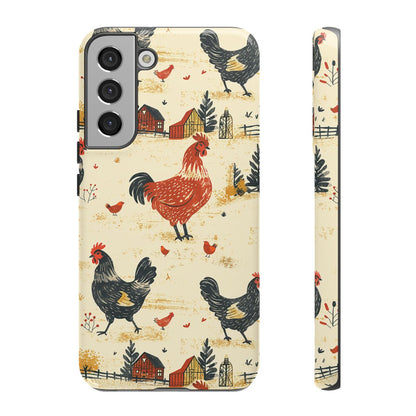 Red Black Chickens Tough Case