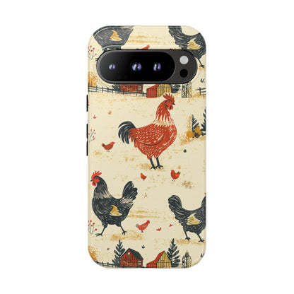 Red Black Chickens Tough Case