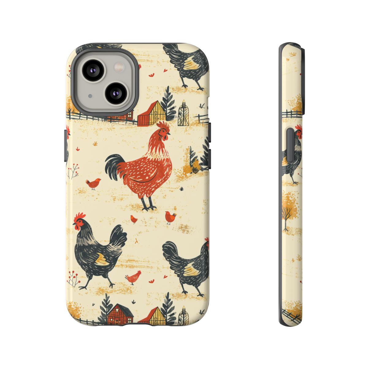 Red Black Chickens Tough Case