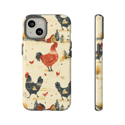 Red Black Chickens Tough Case