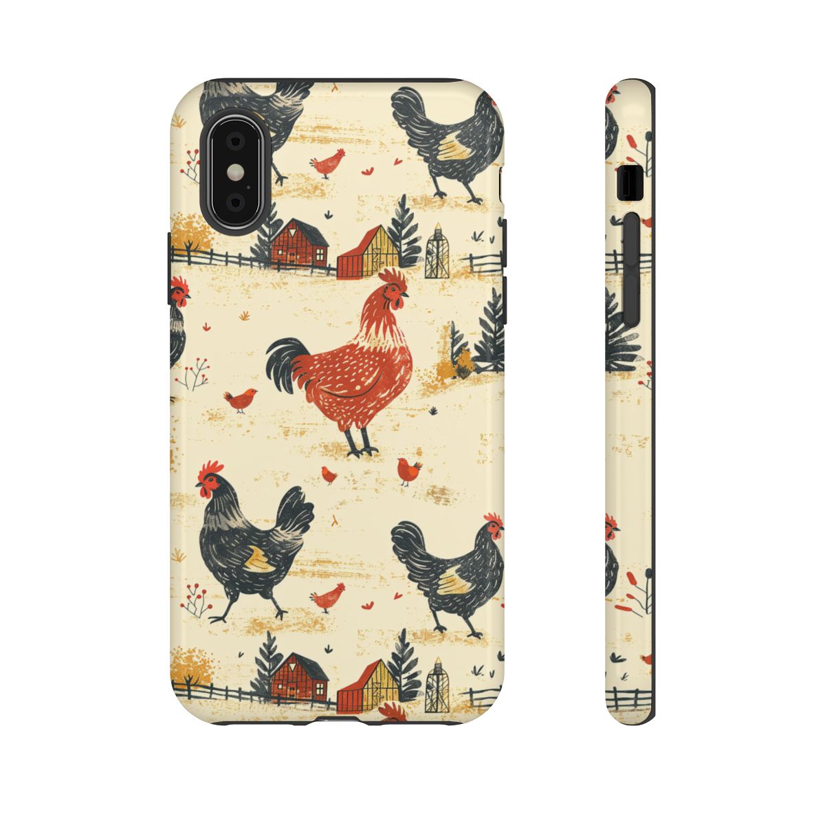 Red Black Chickens Tough Case