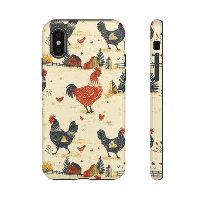 Red Black Chickens Tough Case