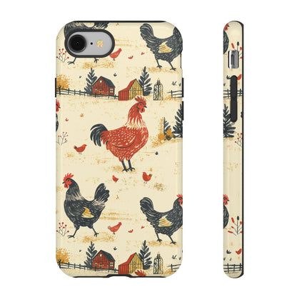 Red Black Chickens Tough Case