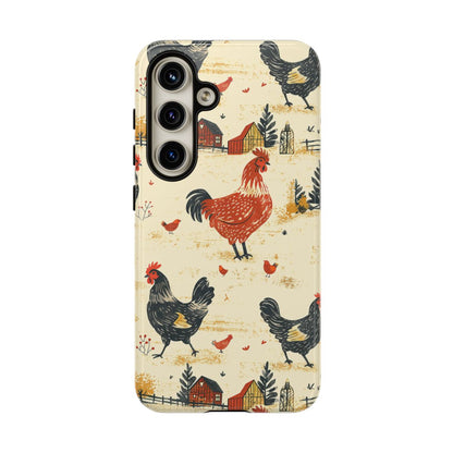 Red Black Chickens Tough Case