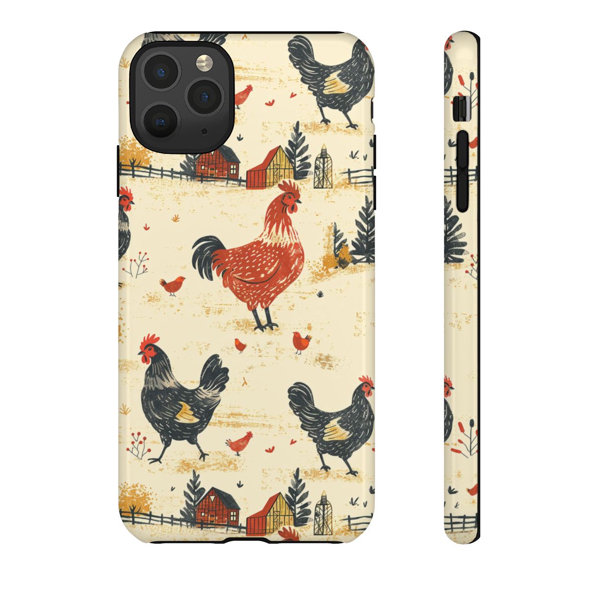 Red Black Chickens Tough Case