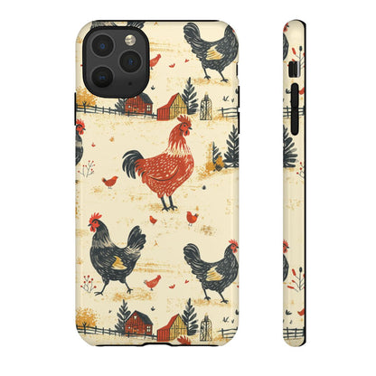 Red Black Chickens Tough Case