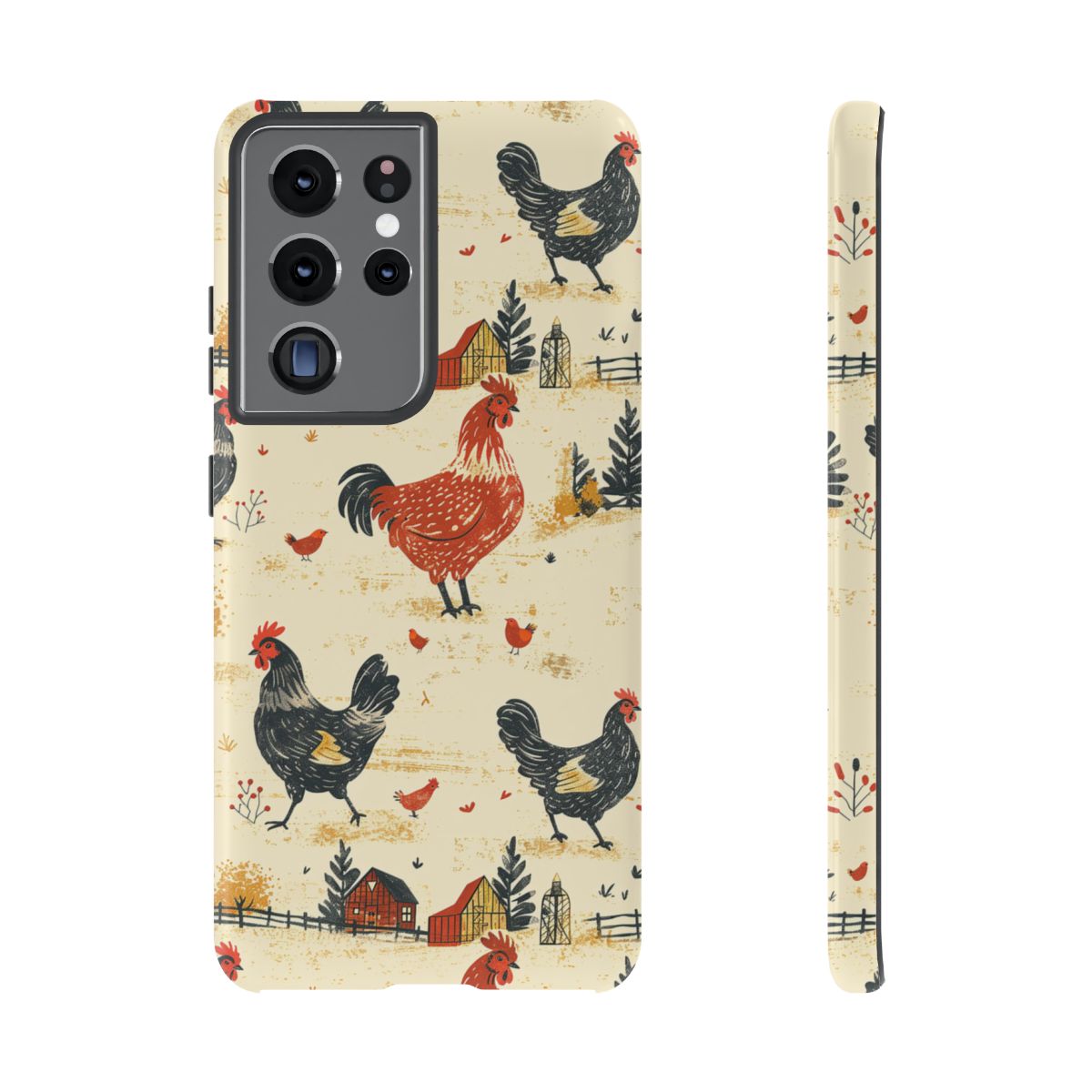 Red Black Chickens Tough Case